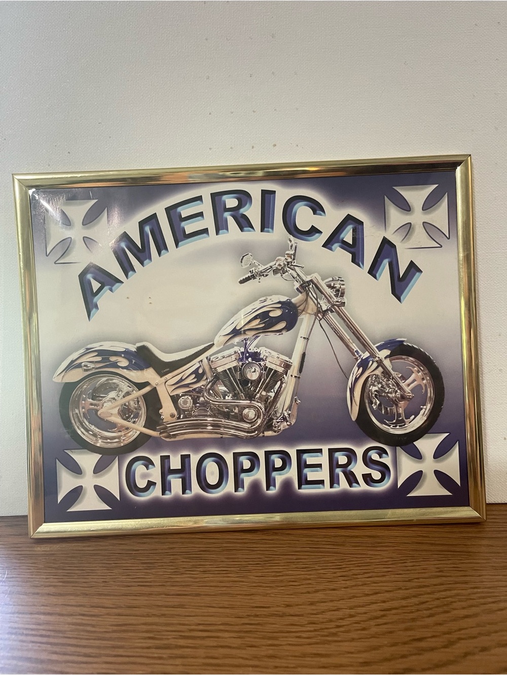 American Choppers Motorcycle Wall Art - Blue and Silver